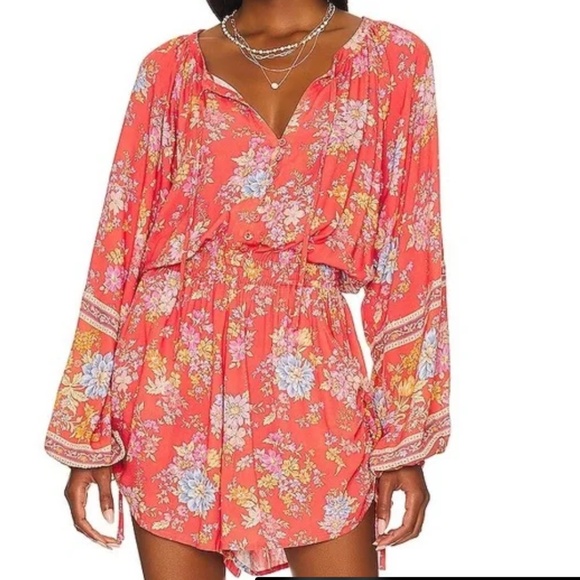 Spell Meadowland Romper Small Red Multi - Picture 1 of 2